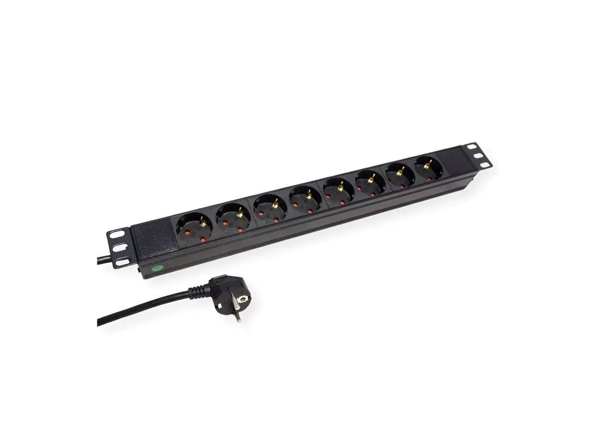 ROTRONIC-SECOMP VALUE - Steckdosenleiste - Wechselstrom 250 V - 4000 Watt - Eingabe, Eingang Typ F/E - Ausgangsanschlüsse: 8 (8 x CEE 7/3) 19.99.1636