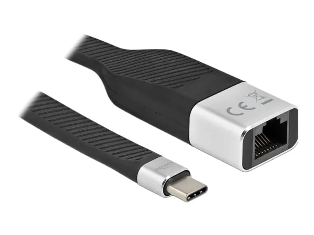 Delock - Netzwerkadapter - USB-C 3.2 Gen 1 - Gigabit Ethernet - Schwarz, Silber