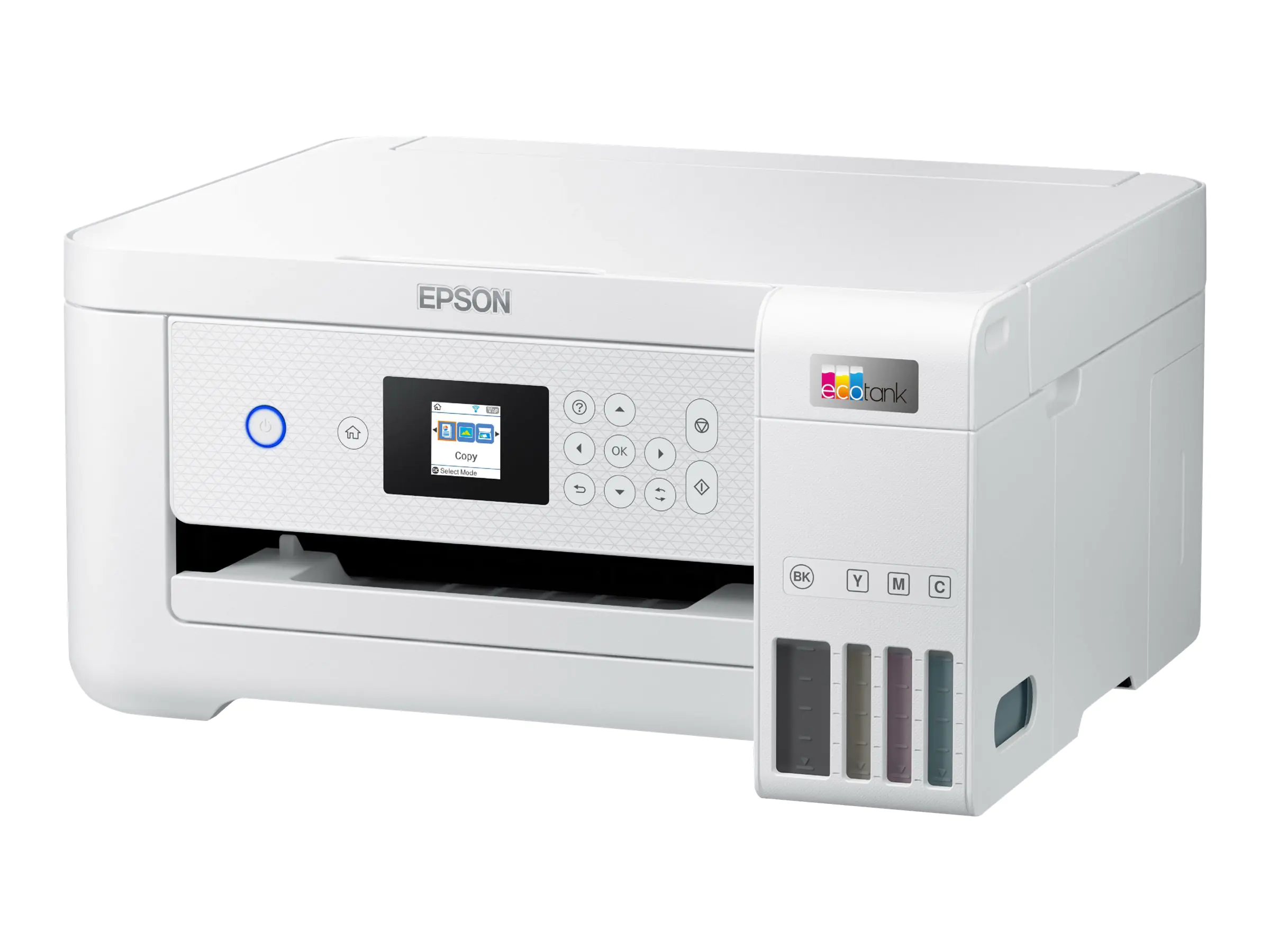 Epson EcoTank ET-2856 - Multifunktionsdrucker - Farbe - Tintenstrahl - nachfüllbar - A4 (Medien) - bis zu 10.5 Seiten/Min. (Drucken) - 100 Blatt - Wi-Fi, USB - weiß