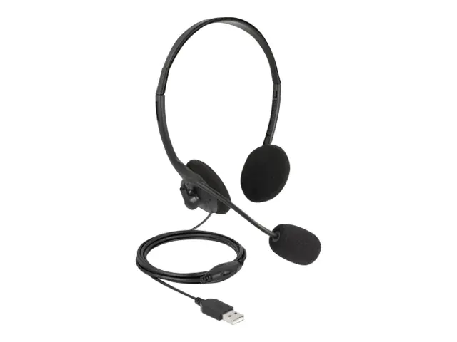Delock - Headset - On-Ear - kabelgebunden - USB-A - Schwarz