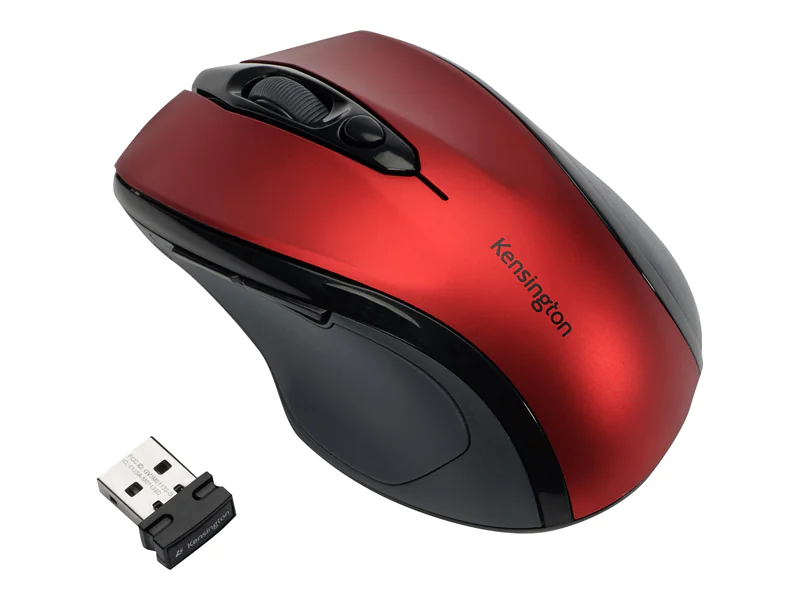 Kensington Pro Fit Mid-Size - Maus - Für Rechtshänder - optisch - kabellos - 2.4 GHz - kabelloser Empfänger (USB) - Rubinrot