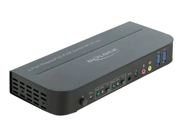 DeLOCK DisplayPort 1.4 KVM Switch 8K 30 Hz with USB 3.0 and Audio - KVM-/Audio-/USB-Switch - 2 x KVM/Audio/USB - 1 lokaler Benutzer - Desktop