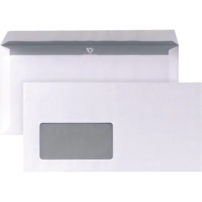 POSTHORN Briefumschlag DIN lang mit Fenster 80g/m² mit Haftklebung Papier weiß 1.000 St./Pack.