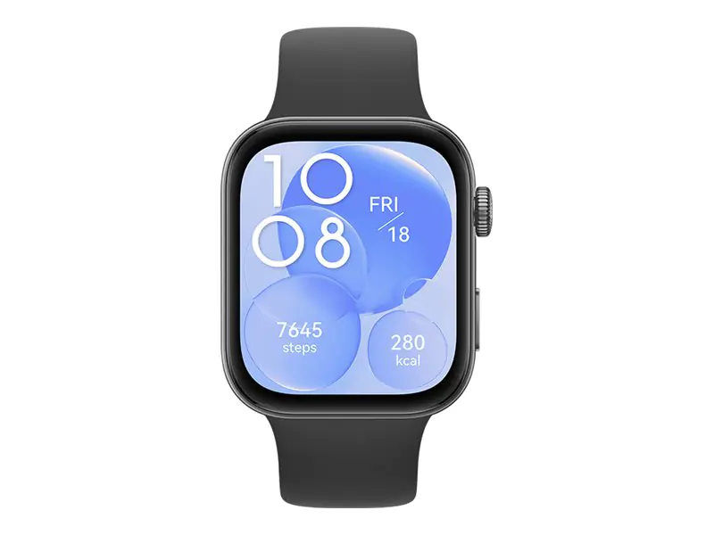 Huawei Watch Fit 3 - Aluminiumlegierung - intelligente Uhr mit Riemen - Flouroelastomer - Handgelenkgröße: 130-210 mm - Anzeige 4.6 cm (1.82") - Bluetooth, Wi-Fi - 26 g - Schwarz