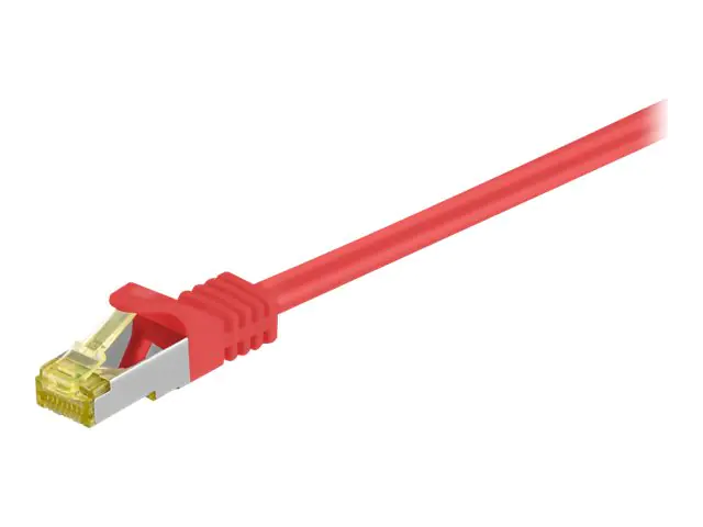 goobay - Patch-Kabel - RJ-45 (M) zu RJ-45 (M) - 2 m - SFTP, PiMF - CAT 7 - halogenfrei, geformt - Rot
