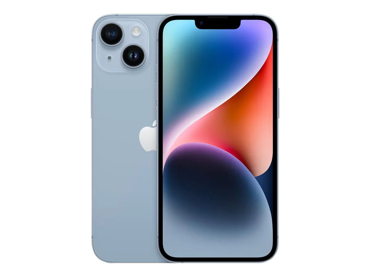 Apple iPhone 14 - 5G Smartphone - Dual-SIM / Interner Speicher 512 GB - OLED-Display - 6.1" - 2532 x 1170 Pixel - 2 x Rückkamera 12 MP, 12 MP - front camera 12 MP - Blau