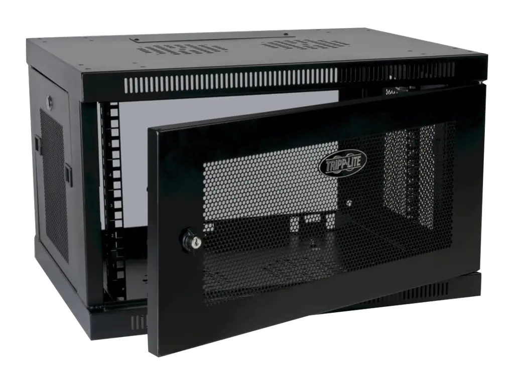 Tripp Lite SmartRack 6U Low-Profile Switch-Depth Wall-Mount Rack Enclosure Cabinet - Schrank Netzwerkschrank - geeignet für Wandmontage, Boden montierbar - Schwarz - 6U - 48.3 cm (19")