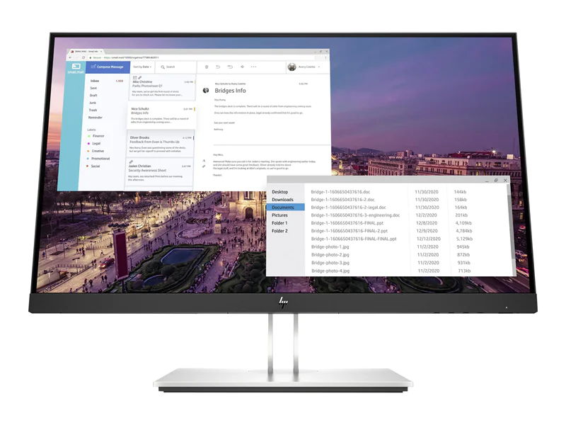 HP E23 G4 - E-Series - LED-Monitor - 58.4 cm (23") - 1920 x 1080 Full HD (1080p) @ 60 Hz - IPS - 250 cd/m² - 1000:1 - 5 ms - HDMI, VGA, DisplayPort - Schwarz, Silber - für HP 250 G9; Elite 600 G9, 800 G9; EliteBook 830 G6; Pro 260 G9, 290 G9; ZBook Firefl