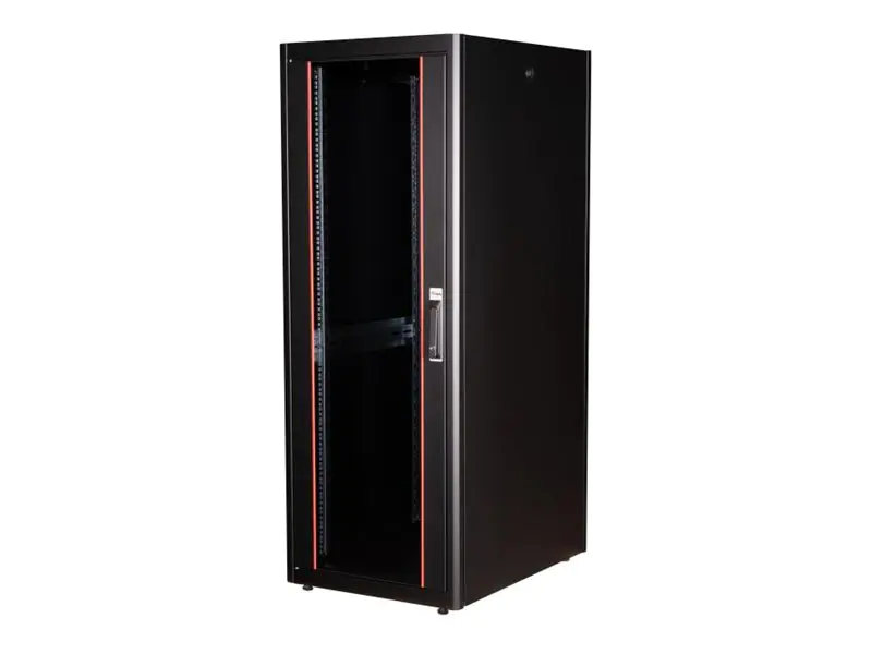 Equip Basic Flex Line - Schrank Netzwerkschrank - 600x800 mm, mit Glastür, abnehmbare und abschließbare Paneele, montiert - freistehend - Schwarz, RAL 9005 - 32U - 48.3 cm (19") EBF-32-6080-B-BAAA