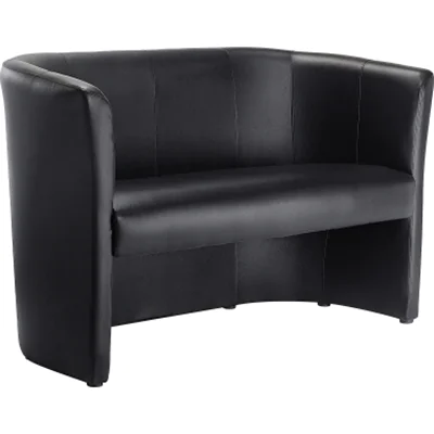 Sofa Echtleder 1.275x765x615mm schwarz