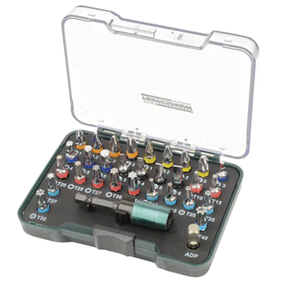 BRÜDER MANNESMANN WERKZEUGE Bit-Set 32 Teile mit Farbkodierung Chrom-Vanadium-Stahl