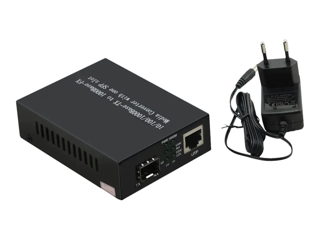 InLine - Medienkonverter - 1GbE - 10Base-T, 1000Base-FX, 100Base-TX, 1000Base-T - RJ-45 / SFP (mini-GBIC) - bis zu 20 km - 1310 nm