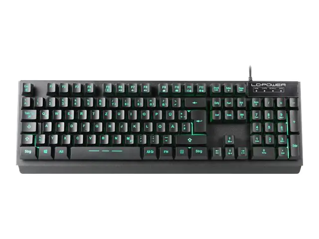 LC Power LC-KEY-4B-LED - Tastatur - hintergrundbeleuchtet - USB - QWERTZ - Deutsch - Schwarz - retail
