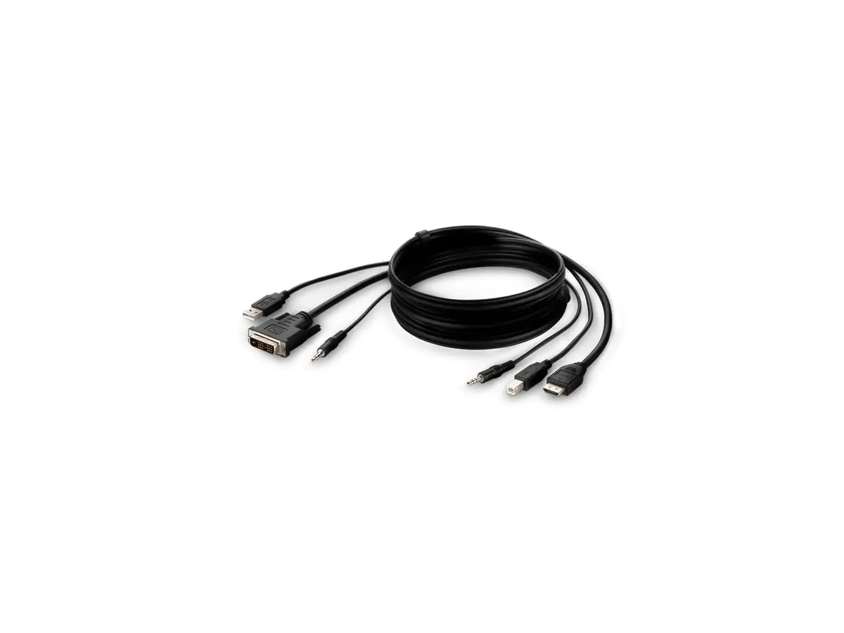 Belkin Secure KVM Combo Cable - Video- / USB- / Audio-Kabel - TAA-konform - USB, Mini-Stecker,