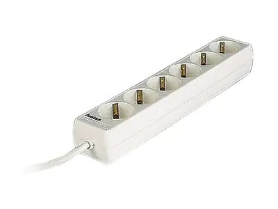 Hama Distribution Panel 6-Way 45° - Steckdosenleiste - Wechselstrom 230 V - Ausgangsanschlüsse: 6 - 1.4 m Schnur - weiß (Packung mit 15)