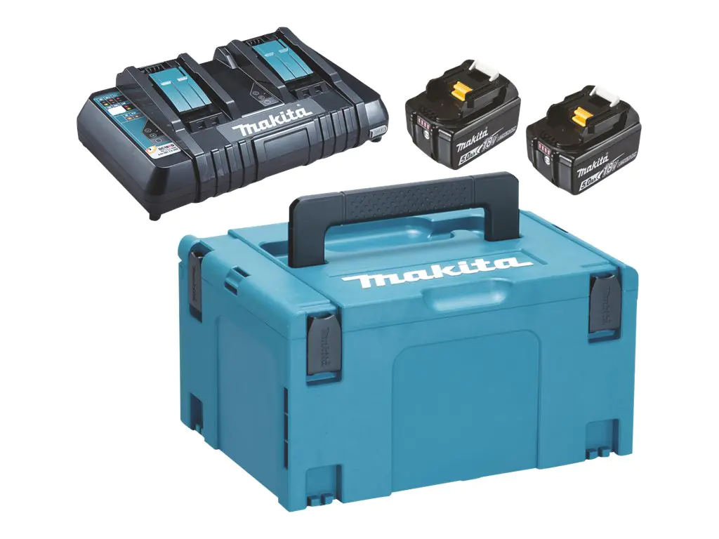 Makita DC18RD - Batterieladegerät + Batterie 2 x - Li-Ion - 5 Ah - 90 Wh - für Makita DHR263Z, DHR263ZJ, DHR264Z, DHR264ZJ, DUH651Z, DUR364LZ