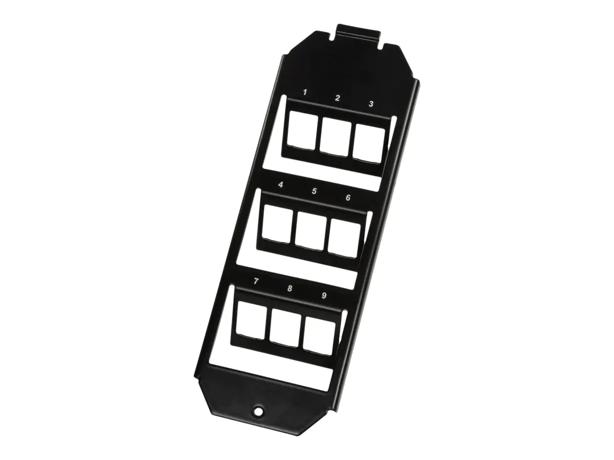 LogiLink 3 x 3 - Leeres Keystone-Patchpanel - Bodendosen-Montage - Schwarz, RAL 9005 - 9 Ports