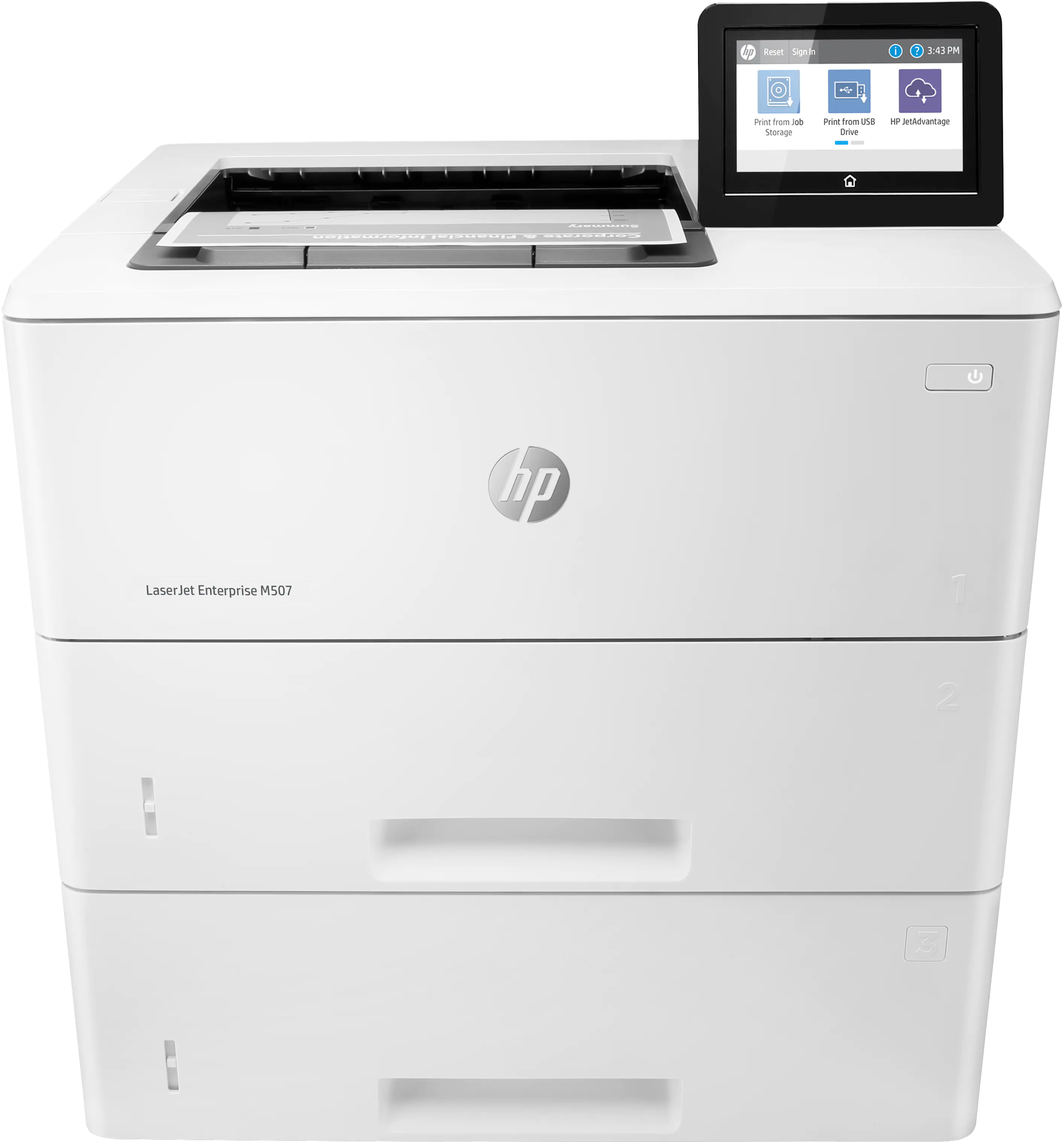 HP LaserJet Enterprise M507x - Drucker - s/w - Duplex - Laser - A4/Legal - 1200 x 1200 dpi - bis zu 43 Seiten/Min. - Kapazität: 1200 Blätter - USB 2.0, Gigabit LAN, Wi-Fi(n), USB 2.0-Host, Bluetooth LE