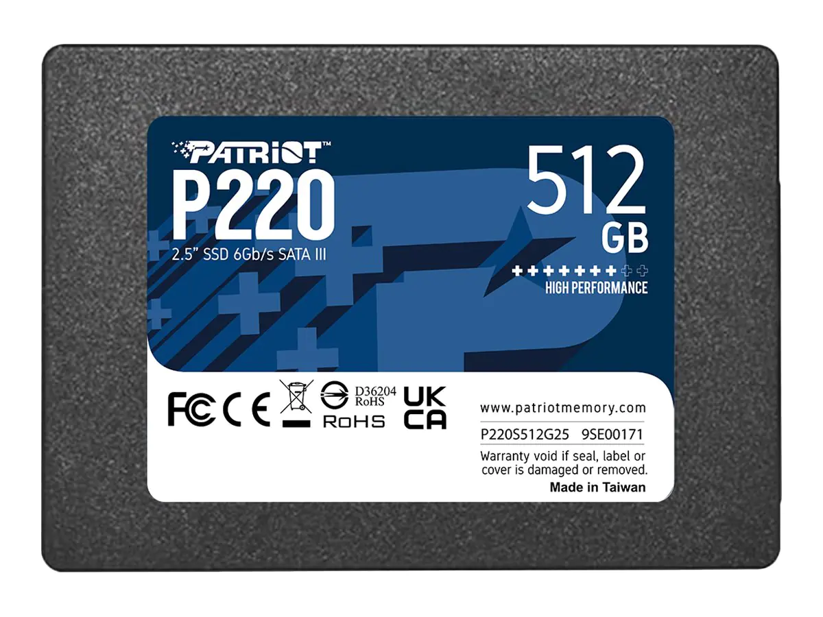 Patriot P220 - SSD - 512 GB - intern - 2.5" (6.4 cm) - SATA 3Gb/s