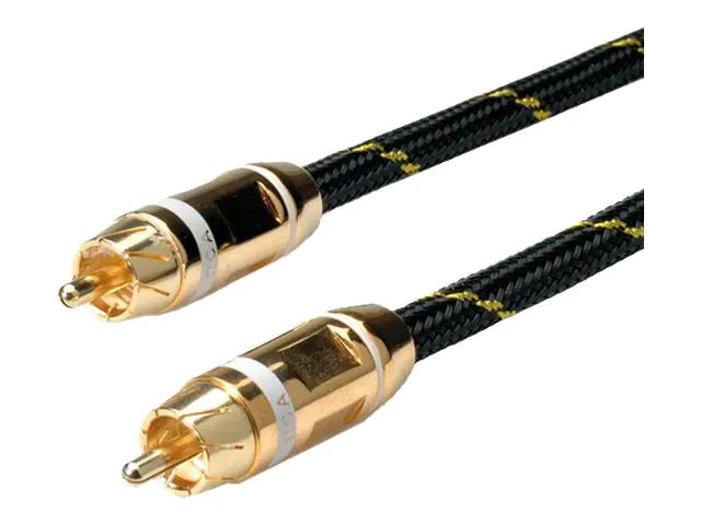 Roline Gold - Audiokabel - RCA männlich zu RCA männlich - 5 m - abgeschirmt - Schwarz, Gold