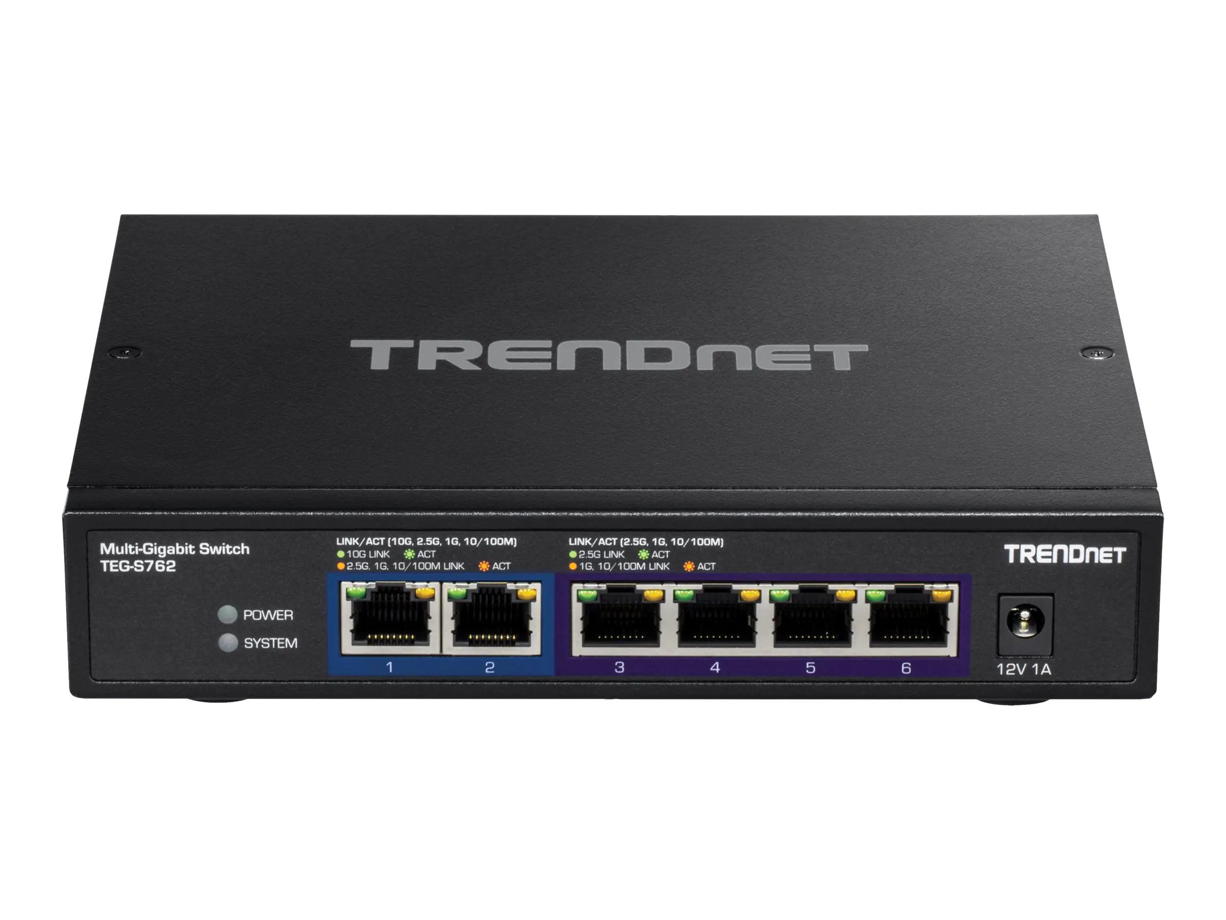 TRENDnet TEG-S762 - Switch - unmanaged - 2 x 10GBase-T + 4 x 2.5GBase-T - Desktop, wandmontierbar - TAA-konform