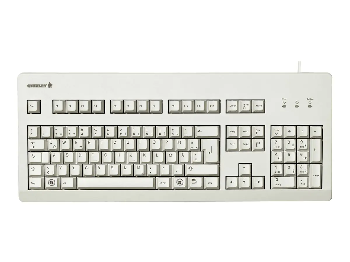 CHERRY G80-3000 - Tastatur - PS/2, USB - USA - Hellgrau
