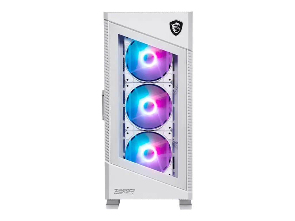 MSI MPG VELOX 100R - Mid tower - ATX - Seitenteil mit Fenster (gehärtetes Glas) - keine Spannungsversorgung (ATX) - weiß - USB/Audio