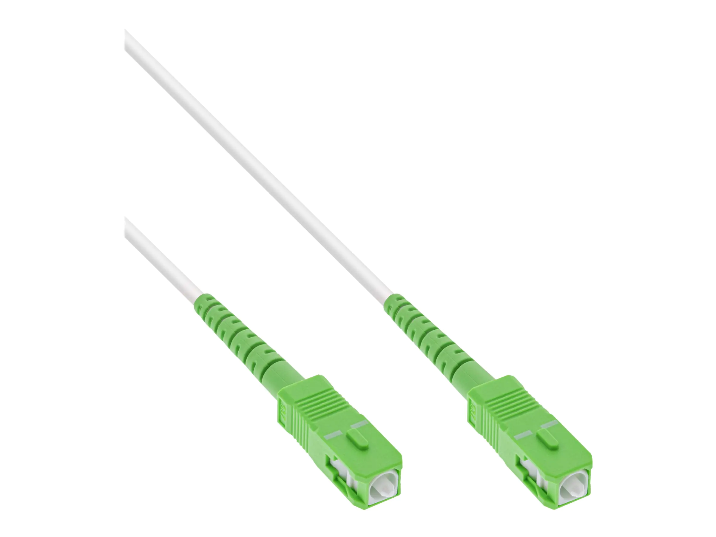 InLine - Patch-Kabel - SC/APC Einzelmodus (M) zu SC/APC Einzelmodus (M) - 30 m - 3 mm - Glasfaser - Simplex - 9/125 Mikrometer - G.652D/OS2 - halogenfrei - weiß