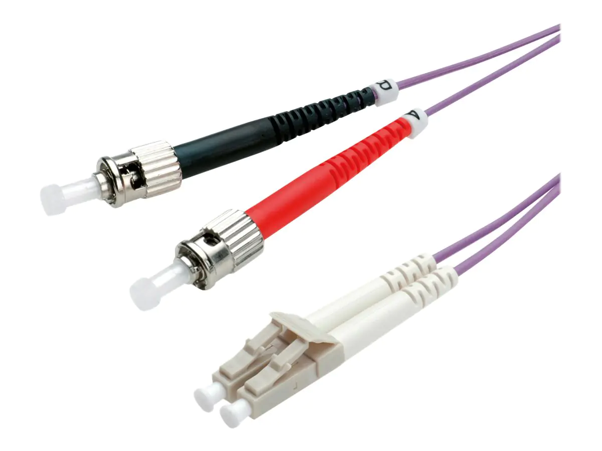 Roline - Patch-Kabel - LC Multi-Mode (M) zu ST multi-mode (M) - 5 m - Glasfaser - Duplex - 50/125 Mikrometer - OM4 - violett