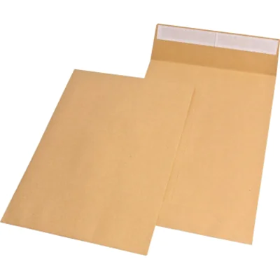 MAILmedia Faltentasche DIN C4 ohne Fenster 120g/m² mit Haftklebung Kraftpapier braun 100 St./Pack.
