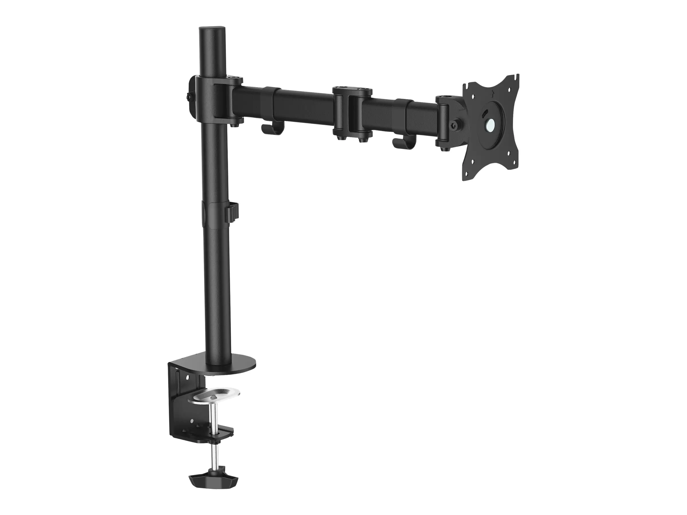 StarTech Desk Mount Monitor Arm for up to 34" VESA Compatible Displays, Articulating Pole Mount with Single Monitor Arm, Ergonomic Height Adjustable, Desk Clamp or Grommet, Black - Small Footprint Design (ARMPIVOTB) - Verstellbarer Arm für LCD-Display - B