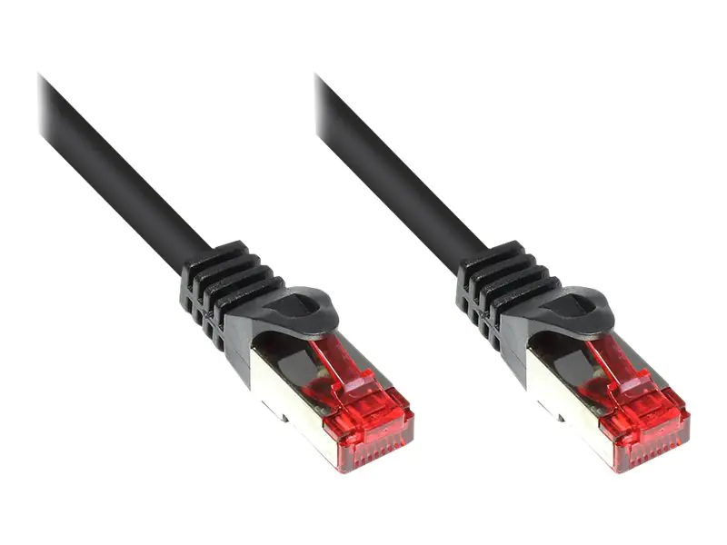 Good Connections RNS - Patch-Kabel - RJ-45 (M) bis RJ-45 (M) - 1 m - SFTP, PiMF - CAT 6 - geschirmt, ohne Haken - Schwarz