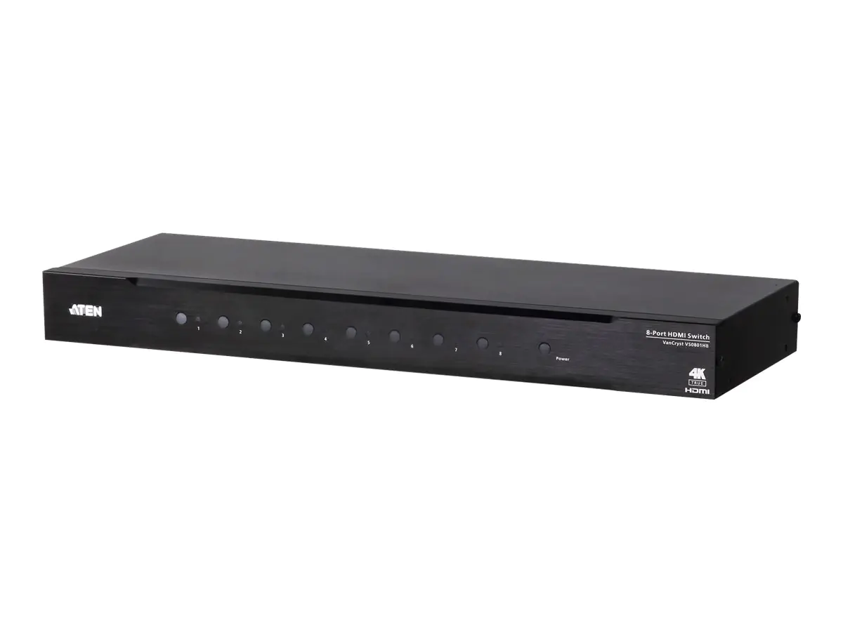ATEN VanCryst VS0801HB 8-Port True 4K HDMI Switch - Video/Audio-Schalter - 8 x HDMI - an Rack montierbar