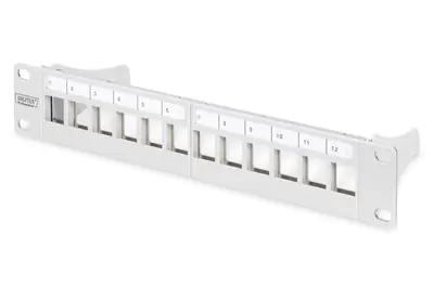 Digitus Professional DN-91419 - Patch Panel - Rack montierbar - Grau, RAL 7035 - 1U - 25.4 cm (10") - 12 Ports