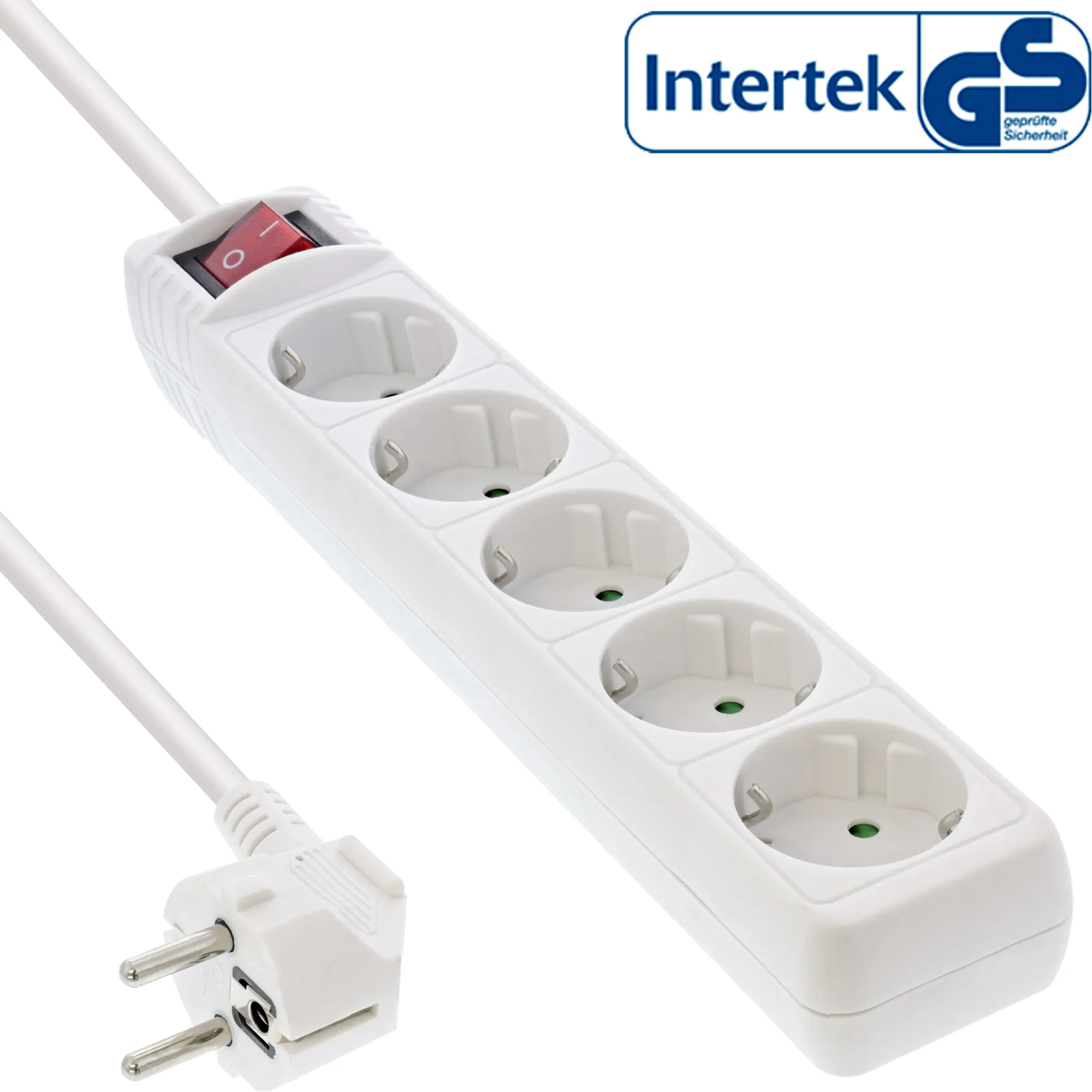 InLine - Steckdosenleiste - Ausgangsanschlüsse: 5 - 1.5 m Schnur - weiß