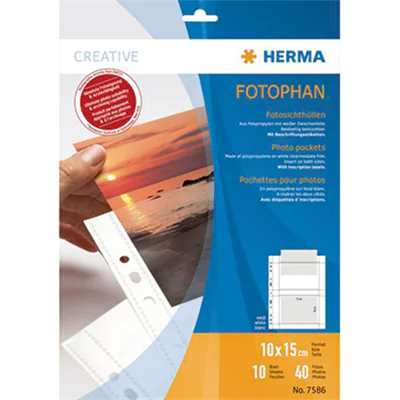 HERMA Fotohülle Fotophan 7583 für 13x9cm weiß 10 St./Pack.