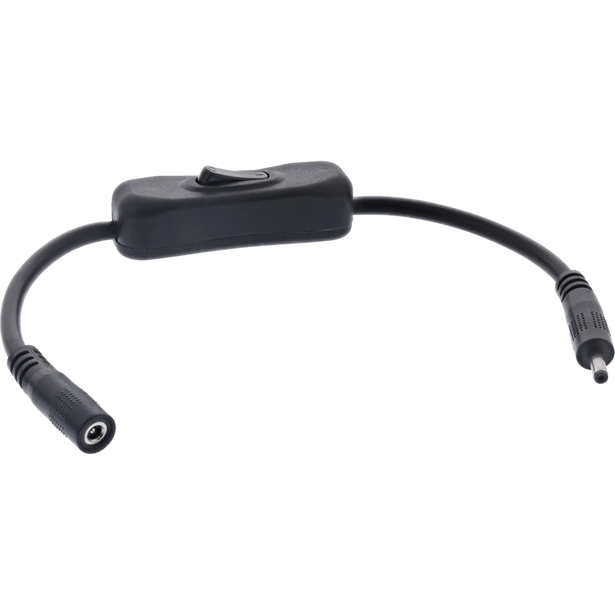 InLine DC Kabel mit Schalter - DC ST/BU 3,5x1 ,35mm - AWG 18 - schwarz - 0,20m