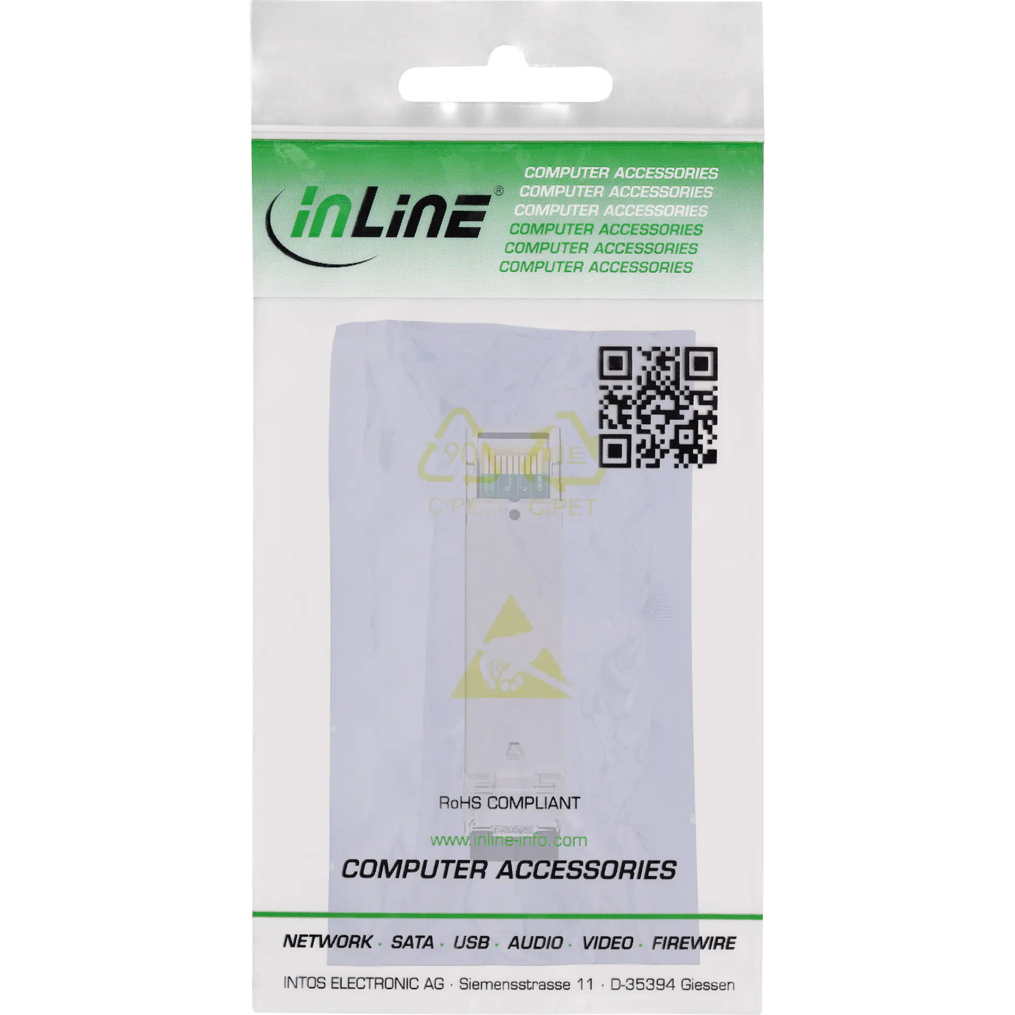 InLine SFP+ Modul LWL 1310nm Singlemode mit LC Buchsen 10km 10Gb/s - Transceiver - Glasfaser (LWL