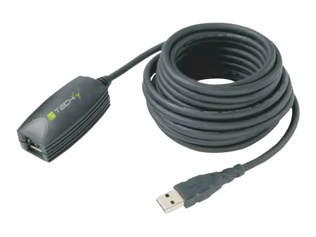 Techly - USB-Verlängerungskabel - USB Typ A (W) bis USB Typ A (M) - USB 3.0 - 5 m - aktiv, geformt - Schwarz