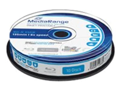 MediaRange Inkjet Fullsurface-Printable - 10 x BD-R - 25 GB 6x - weiß - mit Tintenstrahldrucker bedruckbare Oberfläche - Spindel