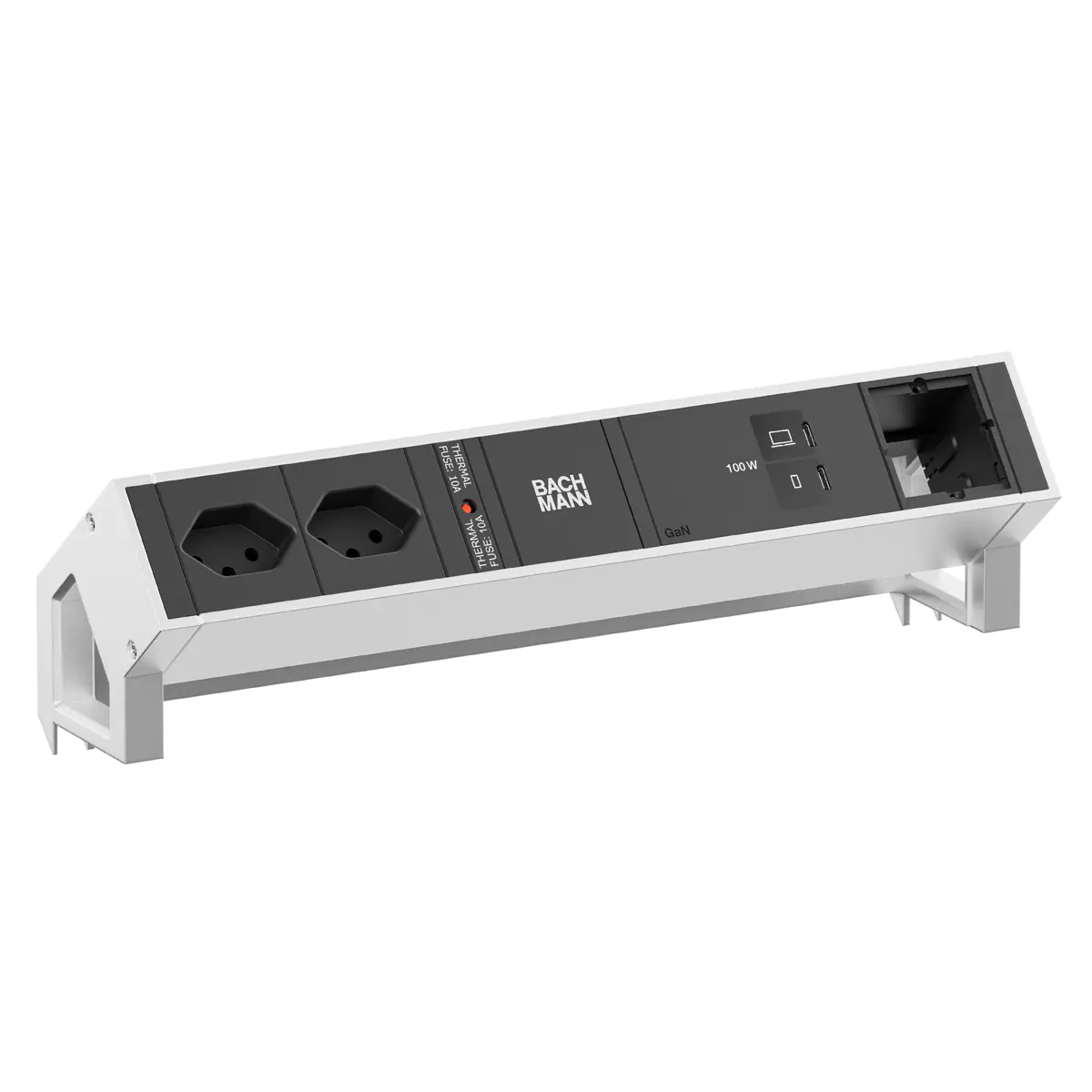 Bachmann DESK2 2xCH 90° 1xUSB C/C 100W 1xCM INOX - Zubehör Stromversorgung