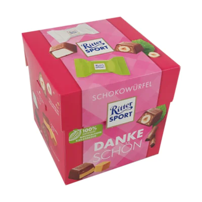 Ritter Sport Schokolade Dankeschön Joghurt, Voll-Nuss in Nugatcreme, à la Mousse au Chocolat, Schoko Crisp, Karamell Duo 176 g/Pack.