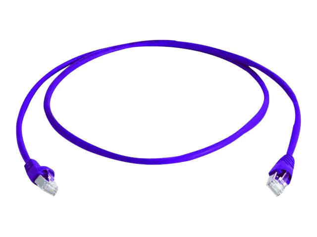 Telegärtner DataVoice Office MP8 FS 500 - Patch-Kabel - RJ-45 (M) zu RJ-45 (M) - 7.5 m - 5.8 mm - SFTP, PiMF - CAT 6a - IEEE 802.3an/IEEE 802.3af/IEEE 802.3at - halogenfrei, geformt, ohne Haken, verseilt - lila, RAL 4005