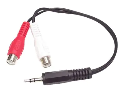 StarTech 15cm Audiokabel 3,5mm Klinke auf 2x Cinch (Stecker/Buchse) - Klinkenstecker/RCA Y-Kabel mit 3,5mm Klinke und 2 RCA/Cinch - Audiokabel - RCA x 2 weiblich zu mini-phone stereo 3.5 mm männlich - 15.24 cm - Schwarz - für P/N: PEXSOUND7CH, SV411KUSB