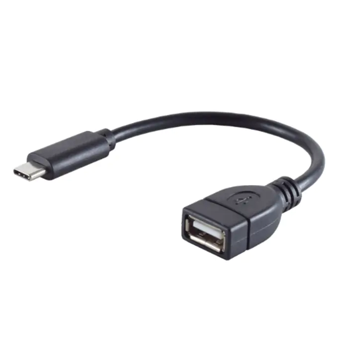 Bayko BASIC USB-C/USB 2.0 OTG Adapter Stecker/Buchse, OTG, 480Mbps, schwarz, 0,2m