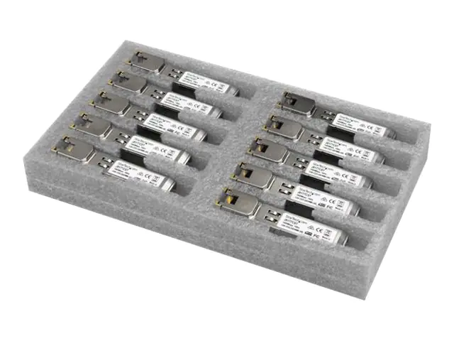 StarTech Gigabit RJ45 Kupfer SFP Transceiver Modul - HP J8177C kompatibel 1000Base-T - Mini GBIC - 10er pack - SFP (Mini-GBIC)-Transceiver-Modul (gleichwertig mit: HP J8177C) - GigE - 1000Base-T - RJ-45 / SFP (mini-GBIC) - bis zu 100 m (Packung mit 10) -