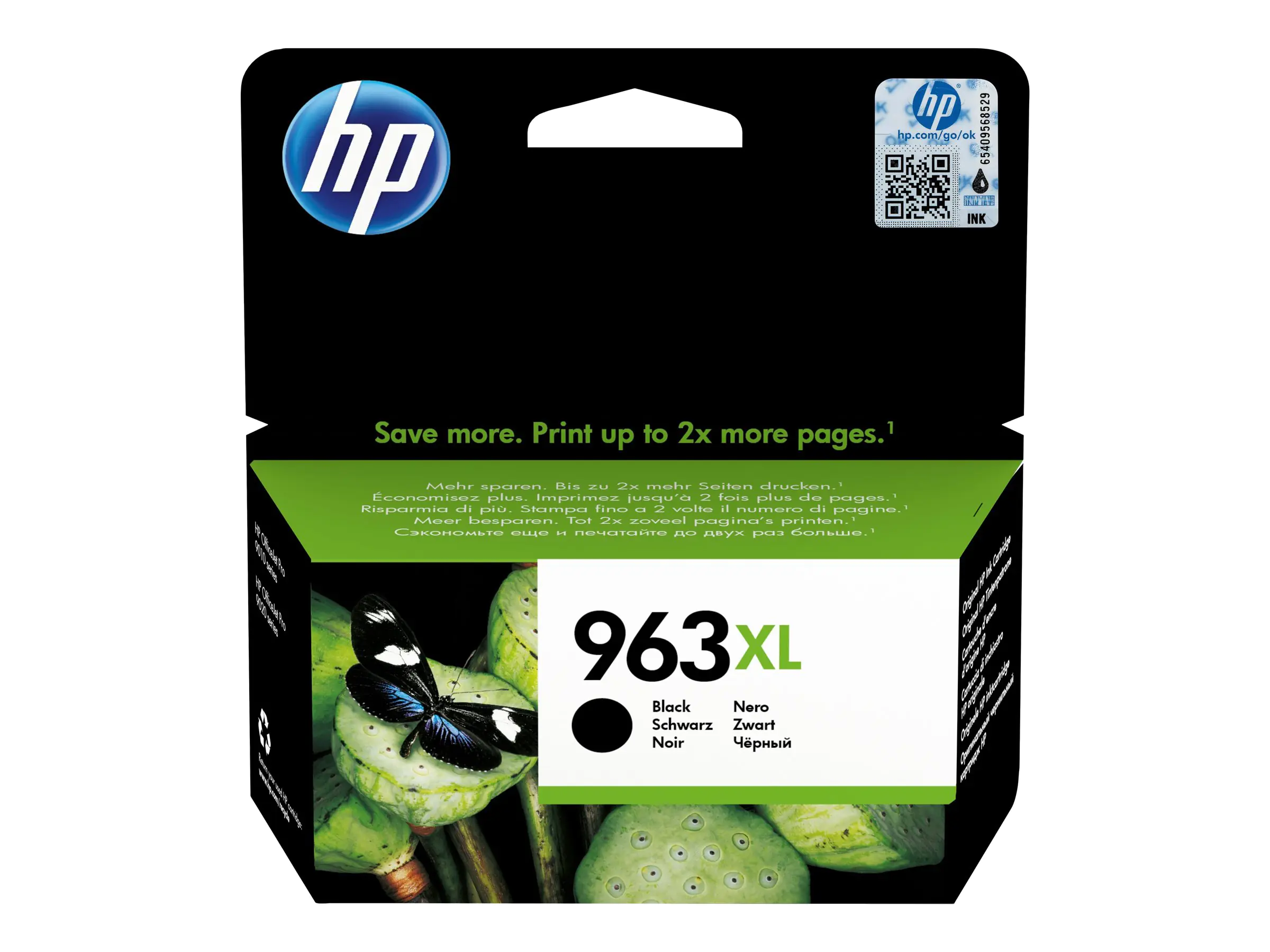 HP 963XL - 47.86 ml - Hohe Ergiebigkeit - Schwarz - original - Tintenpatrone - für Officejet Pro 9010, 9012, 9014, 9015, 9016, 9019, 9020, 9022, 9025