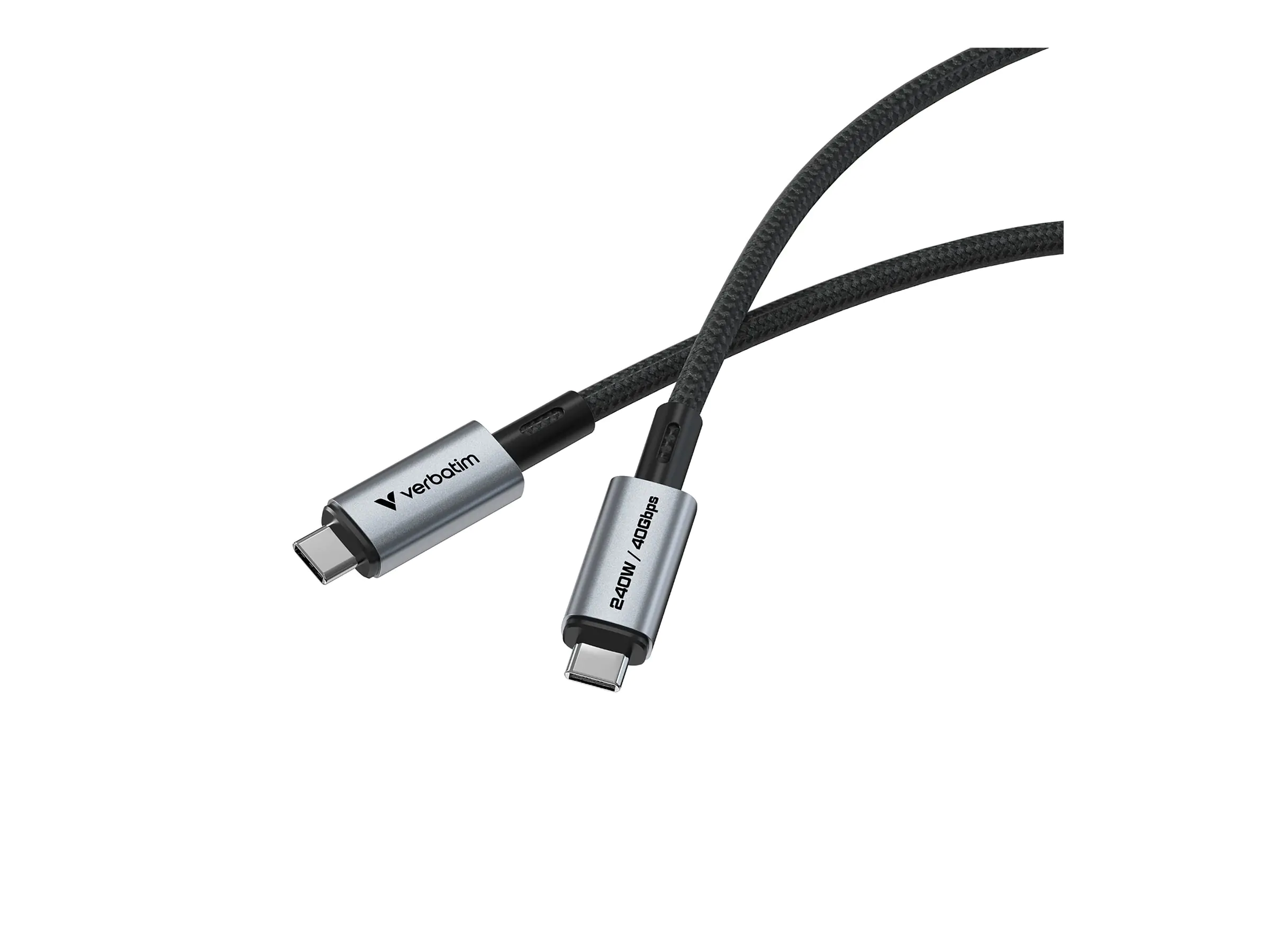 Verbatim - USB-Kabel - 24 pin USB-C (M) zu 24 pin USB-C (M) - USB4 - 1.2 m - Charge and Sync, bis zu 40 Gbps Datentransferrate, unterstützt bis zu 240 W Spannungsversorgung, unterstützt Power Delivery 3,1