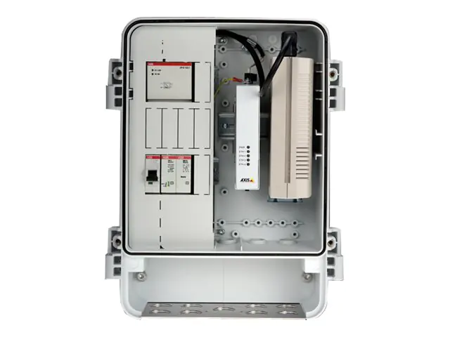 AXIS T98A18-VE Media Converter Cabinet A - Medienkonverter - 1GbE - 10Base-T, 100Base-TX, 1000Base-X, 100Base-X - 2 Anschlüsse - RJ-45 / SFP (mini-GBIC) - für AXIS Q6318-LE 50 Hz