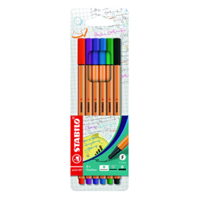 STABILO Fineliner point 88 88/6 0,4mm farbig sortiert 6 St./Pack.